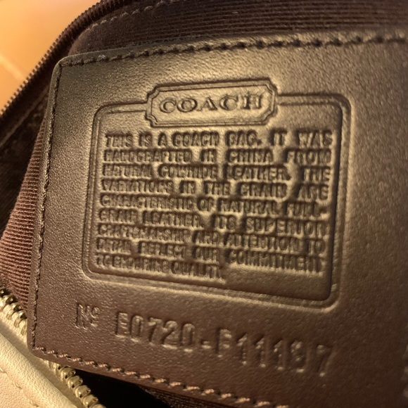 Coach Hobo Bag - Beige/Gray and Dark Brown Trim with Buckle and Silver Hardware. - Picture 8 of 9